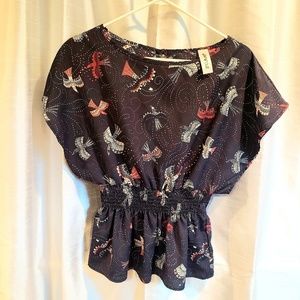 5th Culture Navy Blouse